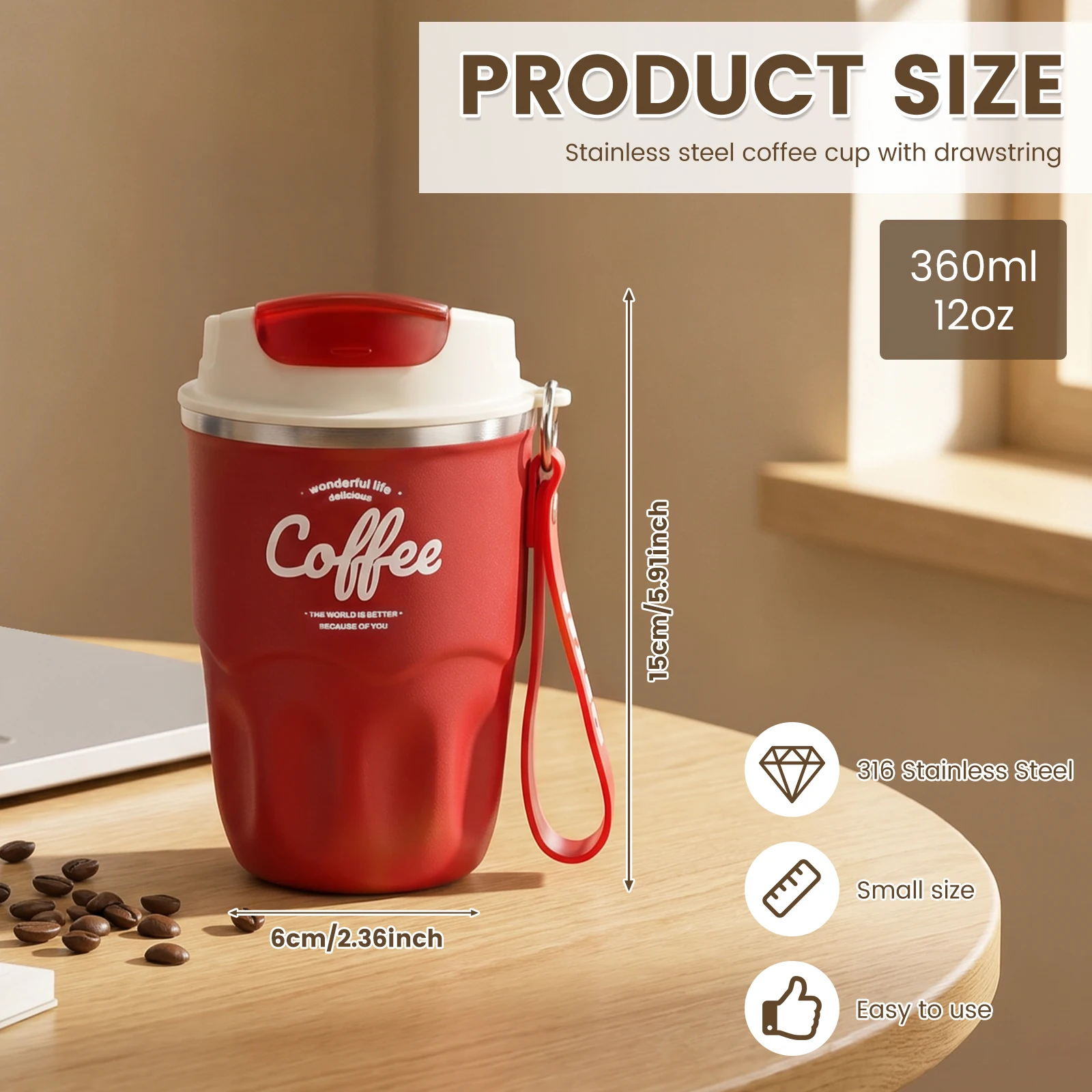 Draagbare koffiereisbeker van  - Vacuum Insulated Flask recensie en prijs