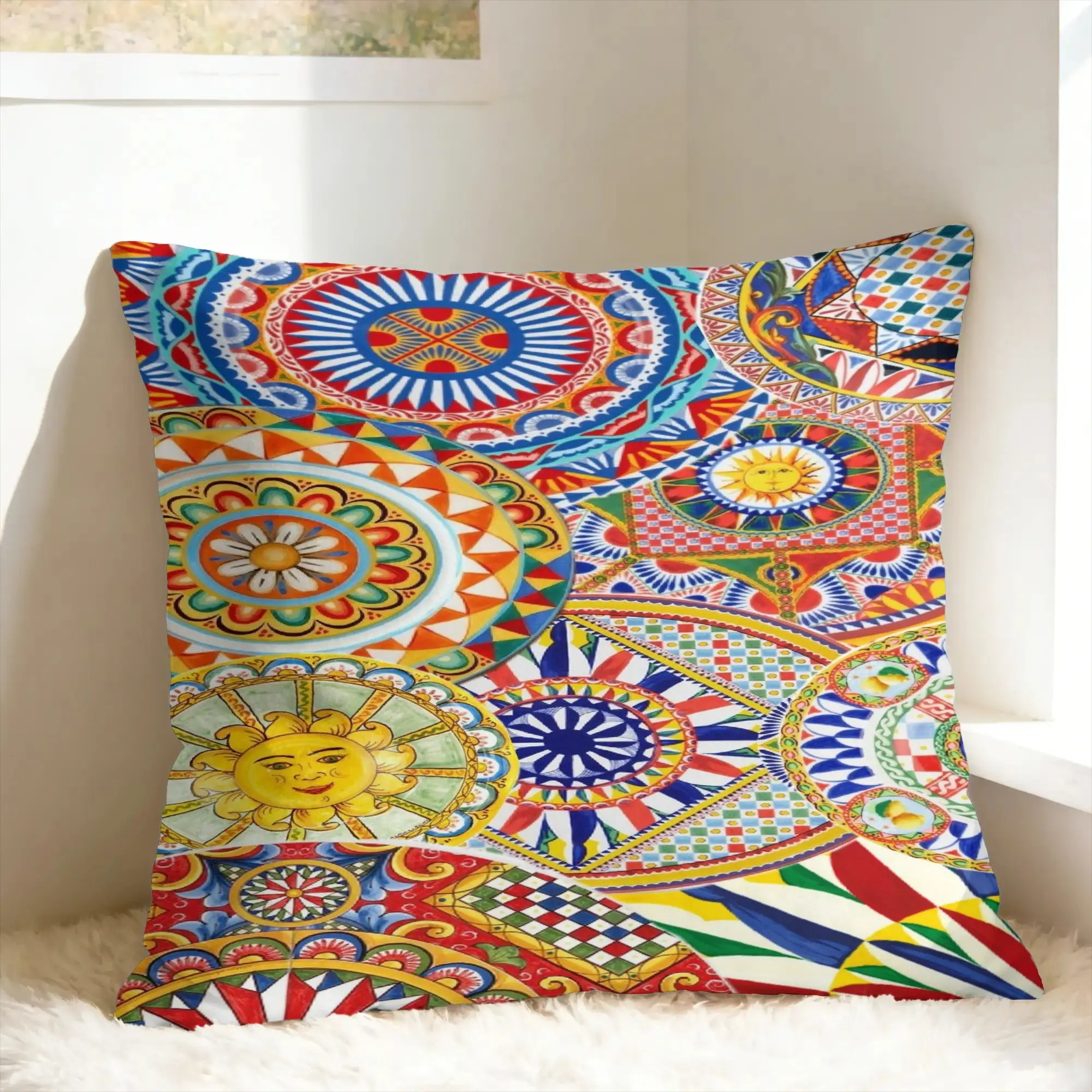 Italy Cute Print Sicilia Sicily Love Trinacria Pillow Cover  Soft Cushion Cover Fashion Pillow Case For Office Car Home Decor