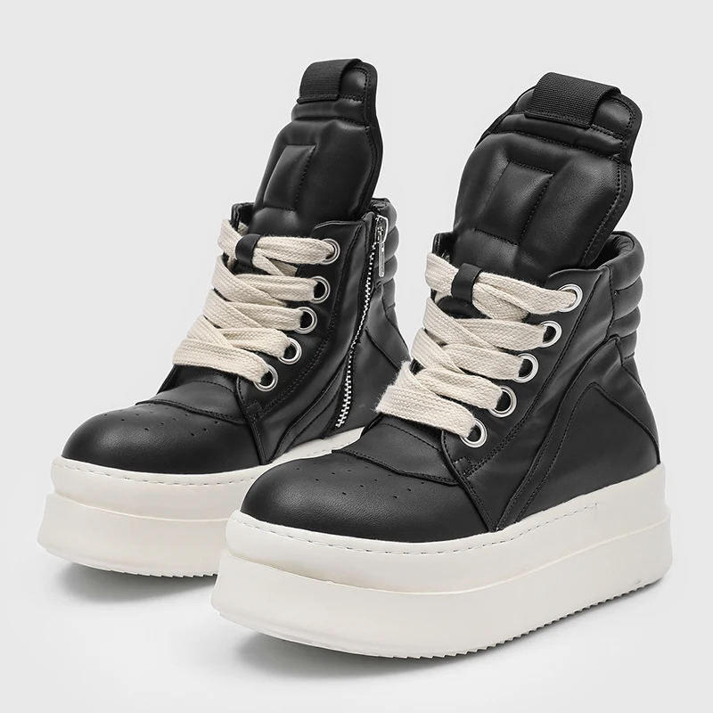 

Men High-top Chelsea Boots Black White Color Men Casual Comfortable Stylish Sneakers Outdoor Training Boots Sizes 38 - 46