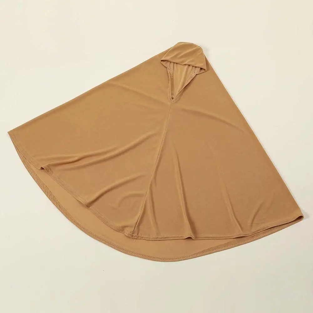 Breathable Jersey Solid Color Instant Hijab Four-Way Stretch Wrinkle-Resistant Women Khimar Lightweight Feel Skin-Friendly