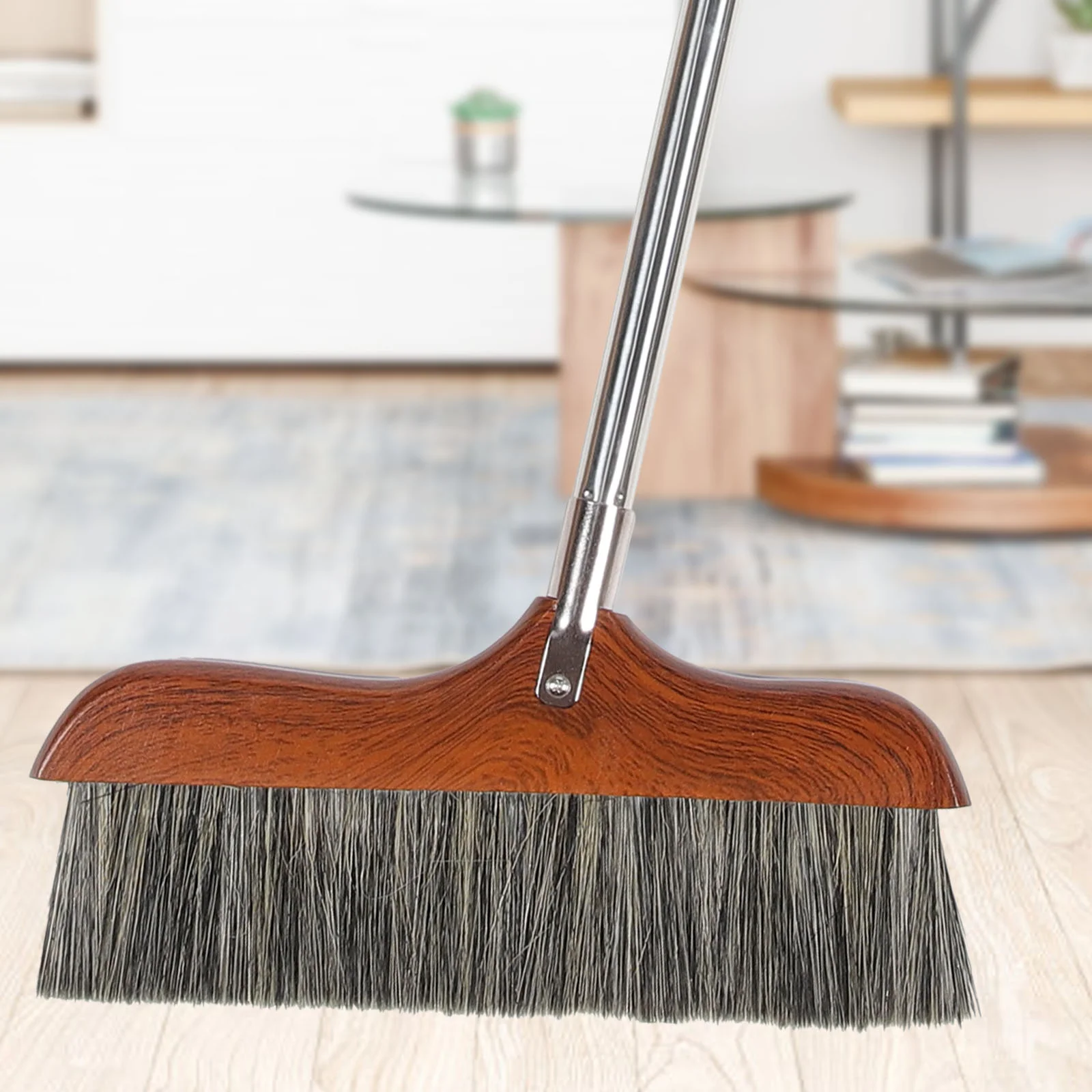 

Bristle Broom Cleaning Long Handle Home Device Wooden Reusable Floor Wiper Office Push