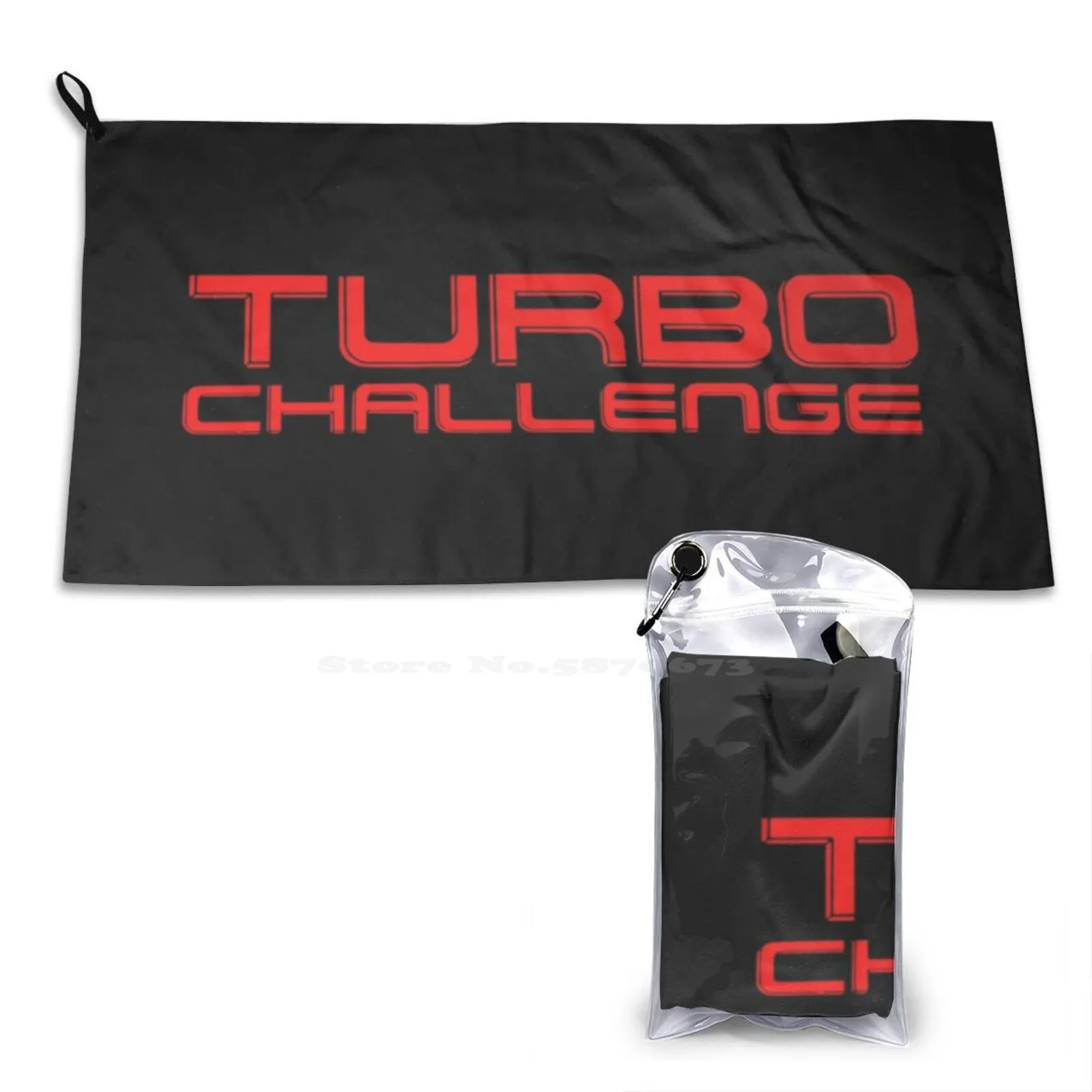 Turbo Challenge Red Print Washcloth Soft Towel Turbo Challenge Racer Sport Game Gaming Retro 1980S Car Motor Logo Lover Sprint