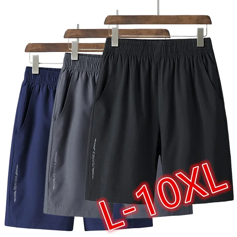 Calções esportivos plus size para homens, calças de praia casuais, 10XL