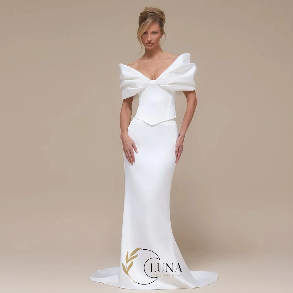 Luna Customized Off the Shoulder Elegant Mermaid Bridal Dress Modern Wedding Gown Elegant Bride's Dresses vestido de noiva