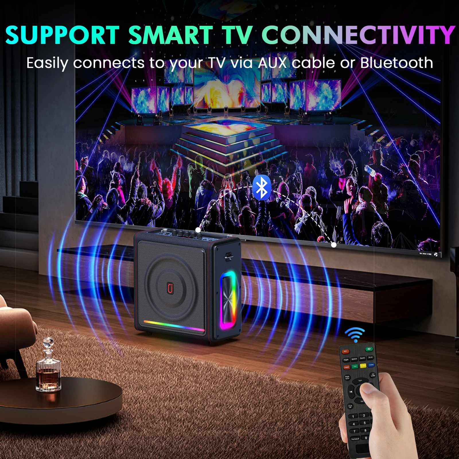 Karaoke Machine with Bluetooth 5.3 Speaker and 2 Wireless Mics