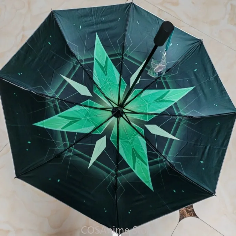 Genuine Alhaitham Thematic Impressions Sun Protection Folding Umbrella Genshin Impact Game Cosplay Prop Acrylic Pendant UPF 50+