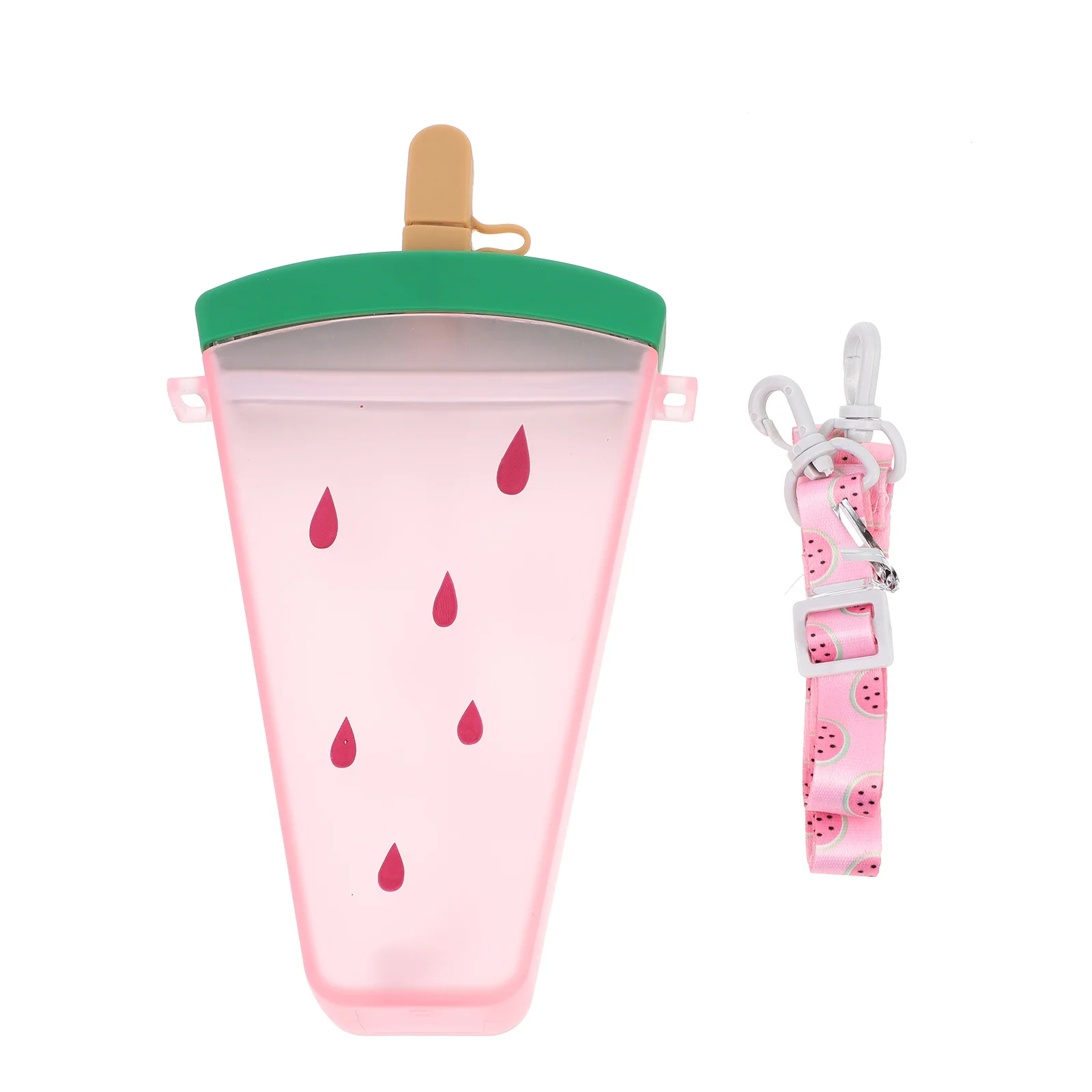 

Popsicle-Shaped Leakproof Water Bottle Ice- Design Outdoor Portable Water Cup with Straw Strap for Travel Summer Drinks