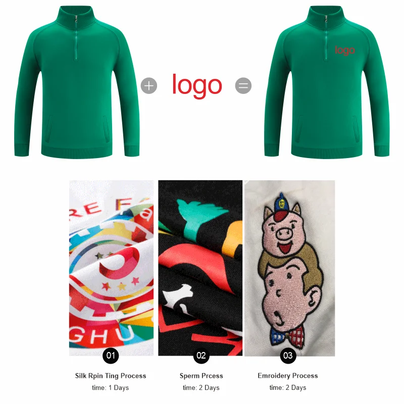 ELIKE Hohe-Qualität Half Zip Plüsch Pullover Individuelles Logo Druck Persönliche Design 6 Farben Männer Und Frauen Stickerei Neue sweatershirt