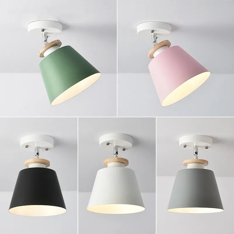 

LED Ceiling Light Iron Wood ceiling lamps Nordic Modern Ceiling Lamp for Living Room Bedroom Decoration Fixture Corridor WF