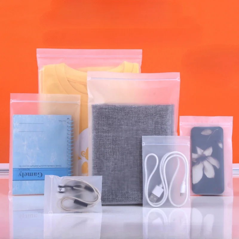 

CPE Translucent Self Sealing Bag Frosted Thickening Clothing Jewelry Zipper Packaging Bags Plastic Storage Seal Cartilage Bag