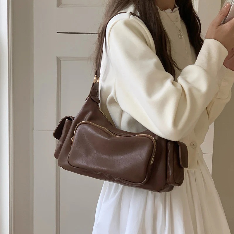 

2026 New Korean Style Daily Versatile Shoulder Bags Lady Niche Design Simplicity Messenger Bag Fashion Female Afternoon Tea Bag