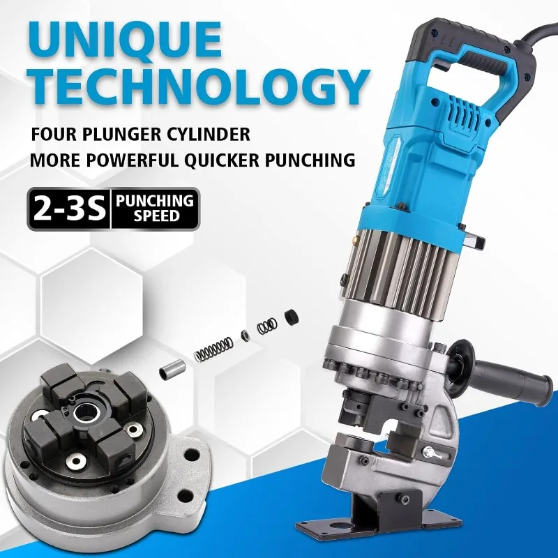 1300W Electric Hydraulic Hole Puncher Φ1/4"-4/5" Hydraulic Punching Machine Punching Tool with 5 Dies