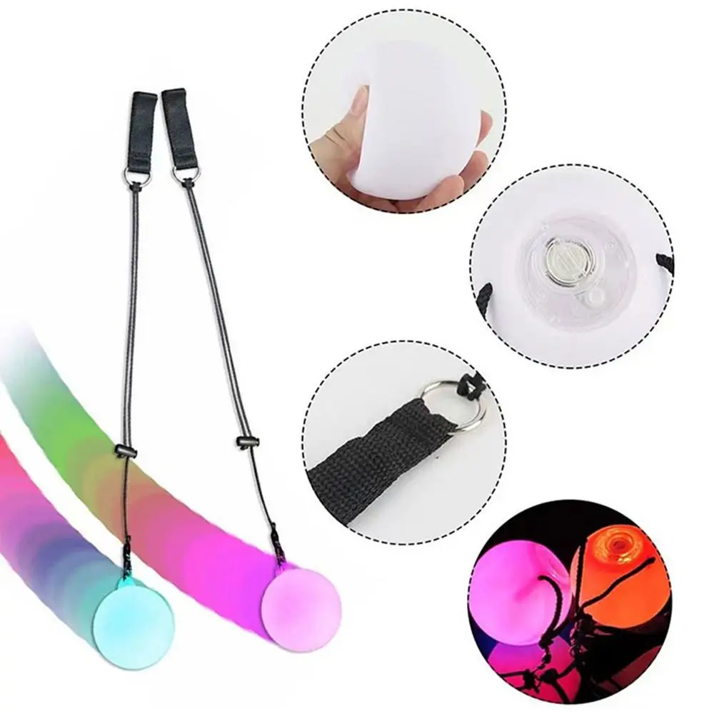 Colorful LED POI Ball Waterproof Creativity Luminous Belly Dance Throwing Ball Portable Stretchable Spinning Balls Home Party