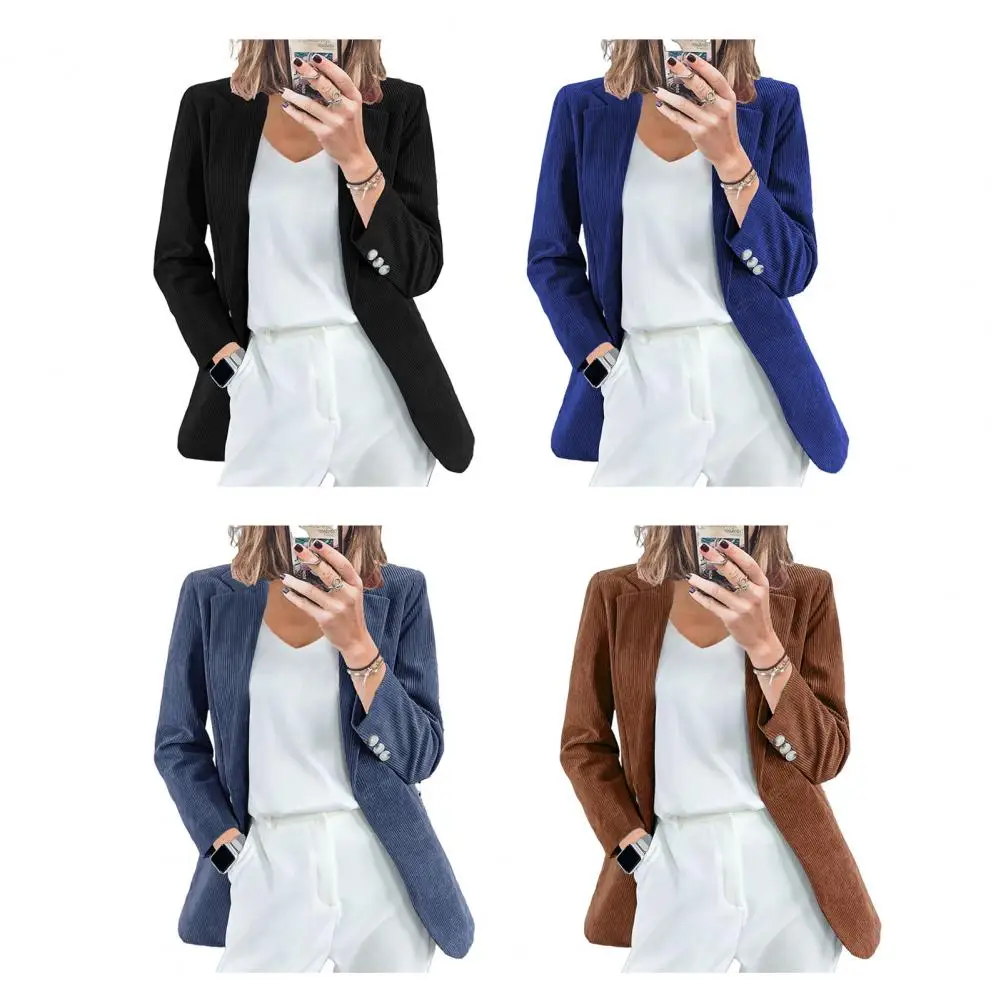 

Office Lady Long Sleeve Blazer 2025 New Autumn And Winter Fashion Casual Solid Color Cardigan Jacket Coat Women's Clothing 여성 의류