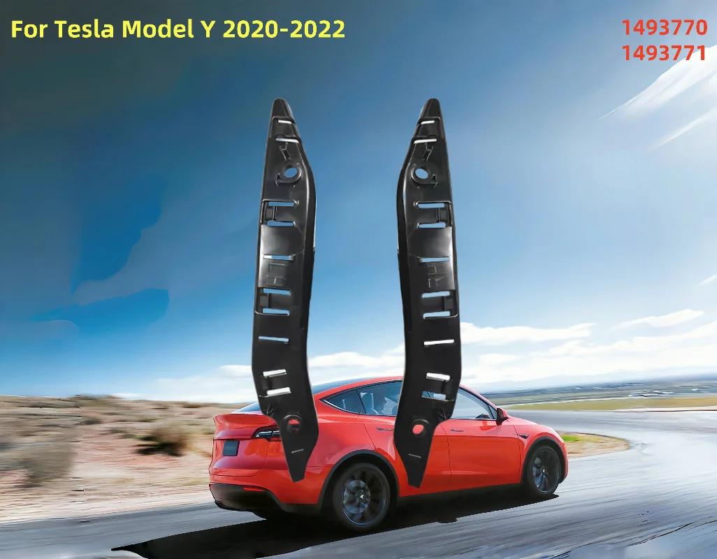 

2 шт. для Tesla Model Y 2020 2021 2022 Кронштейн переднего бампера левый + правый черный монтажный кронштейн из АБС-пластика Подходит для 1493770 1493771