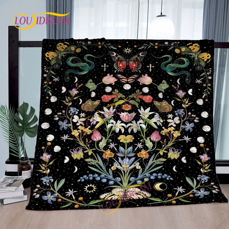 

Fun Forest Green Plant Butterfly Tree of Life Blanket Soft Living Room Bedroom bed Sofa cover thin sheets Four seasons blanket