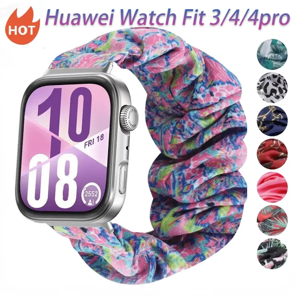 حزام حلقة من النايلون المرن لساعة Huawei Watch Fit 3 ملحقات سوار معصم لساعة Huawei Watch Fit 4/3/4 pro استبدال Correa