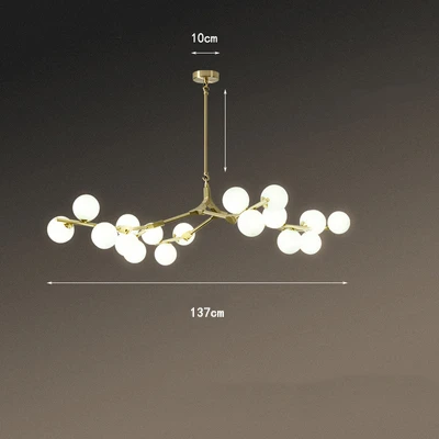 Nordic Zwart Gouden Hanger Licht Glas Led Kroonluchter Woonkamer Decoratie Eetkamer Slaapkamer Binnenverlichting