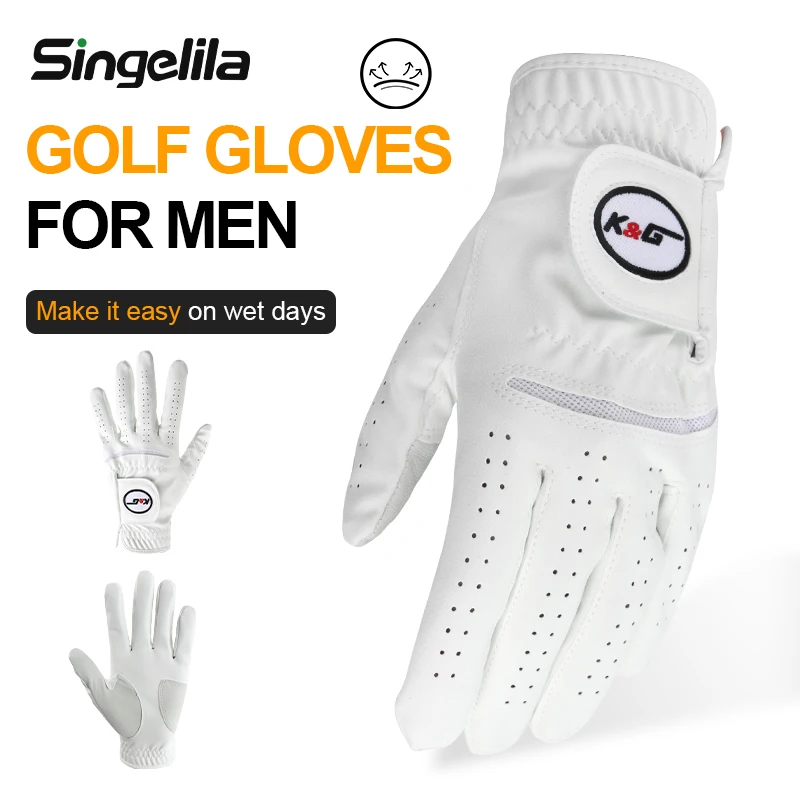 

Sports Golf Gloves Men's Left Hand Soft Breathable Pure Sheepskin Genuine With Anti Slip Granules Golf Gloves For Golfer Men