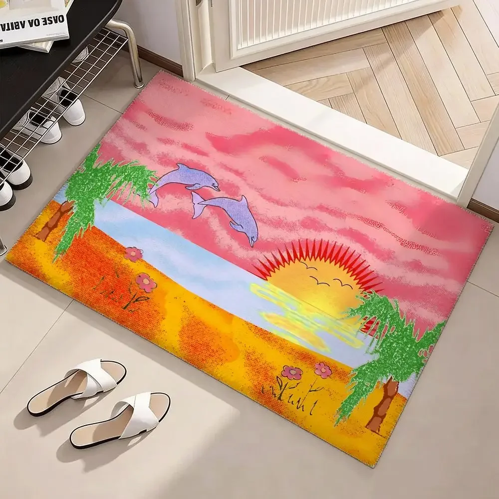 Global Reggaeton Star B-Bad Bunnys Floor Mat Soft Flannel Non-Slip Door Mat - Thickened Rug for Living Room Home Decor
