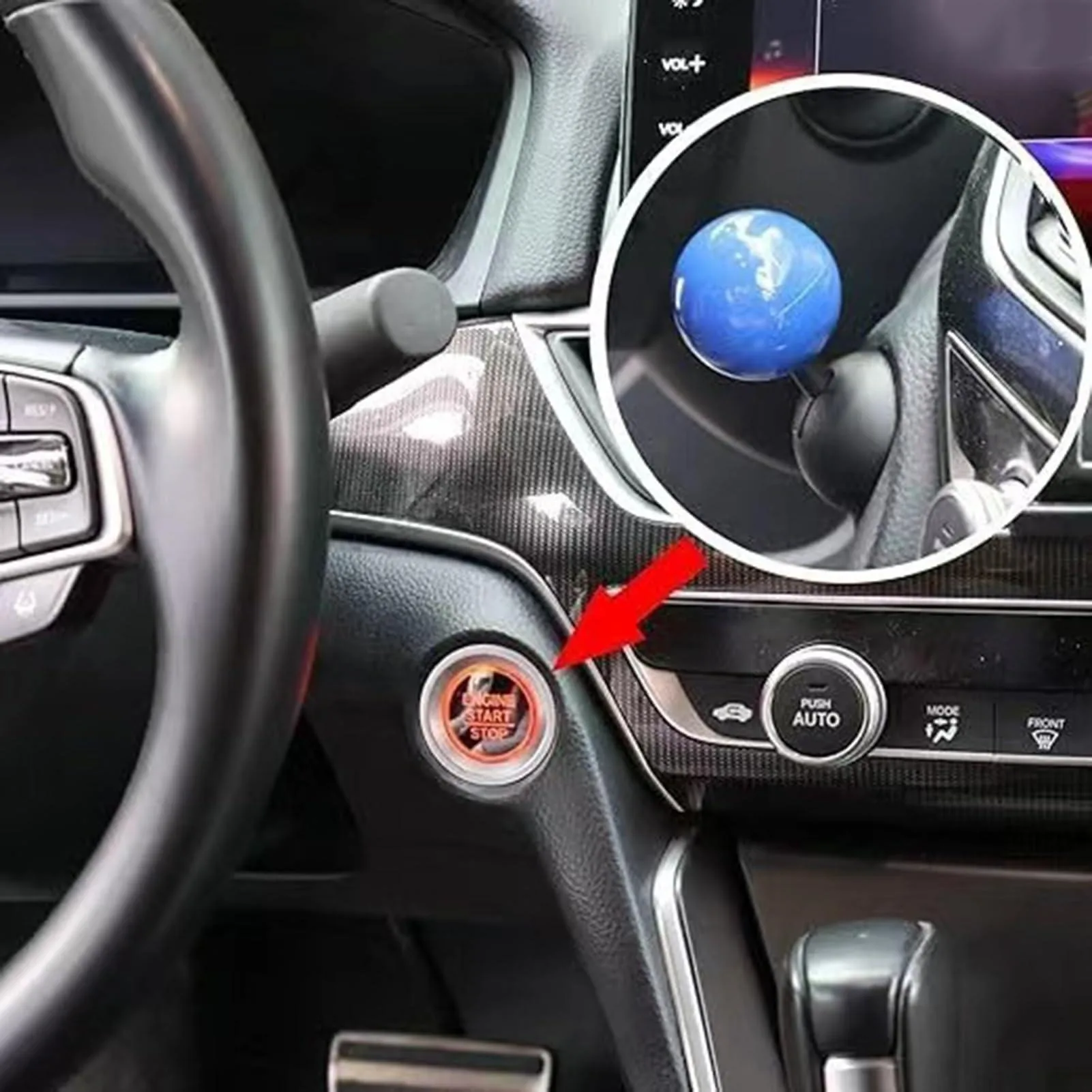 Car One Button Start Lever, Car Push to Start Button Rocker, Engine Start Stop Button Cover, Automotive Starter, Universal Car A