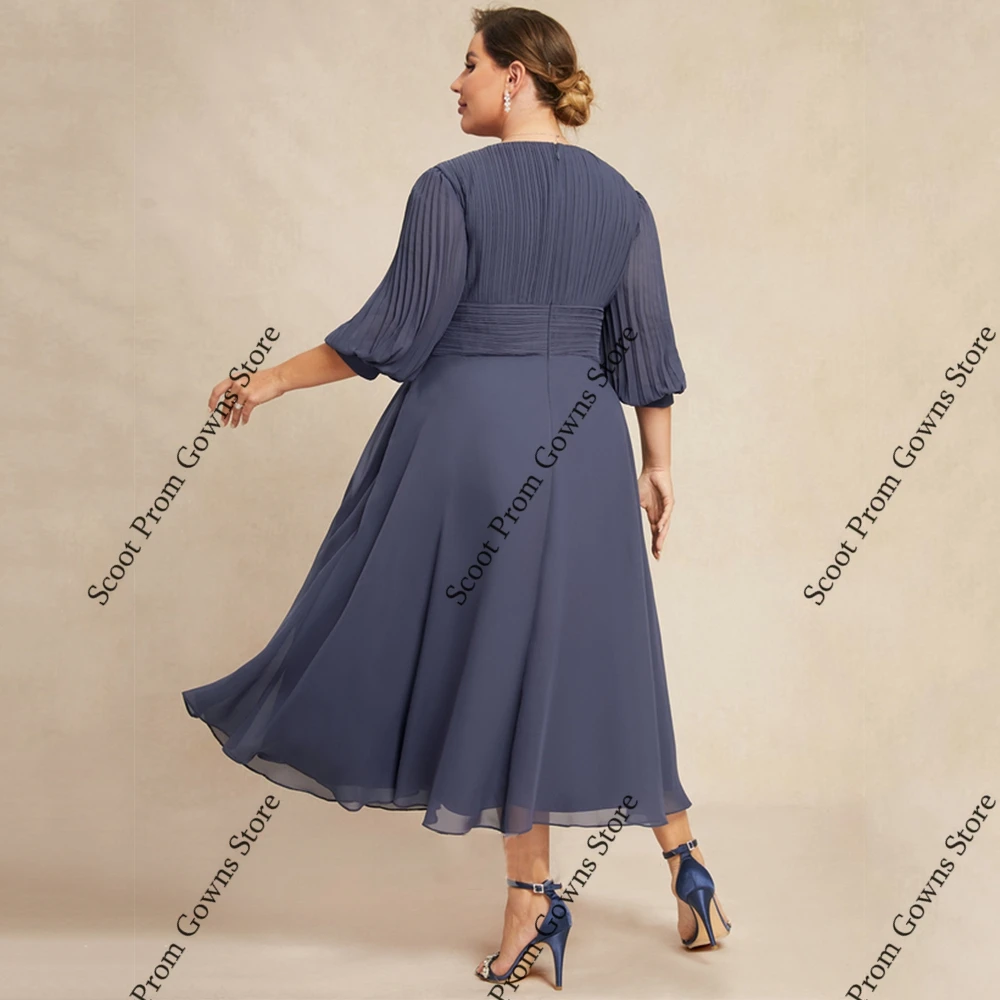 فساتين أم العروس شيفون مقاس كبير 3/4 كم فساتين حفلات الزفاف للنساء 2025 صيف جديد رداء الشاطئ De Soirée