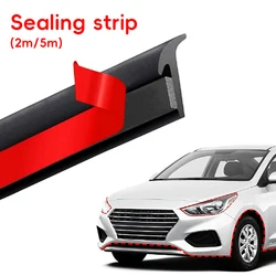 2/5M 5MM*7MM T-Type Rubber Universal Sealing Strip Black Sealing Strip Weatherproof For Car Edge Trim Bumper Car Accessories