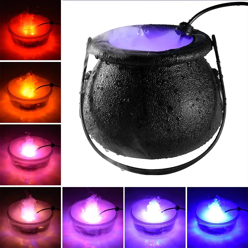 Halloween Heks Pot Mist Maker Mistmaker, Heksenketel Mistmaker Met Kleurveranderende Led-Licht, 2023 Halloween Feestgeschenk Decor