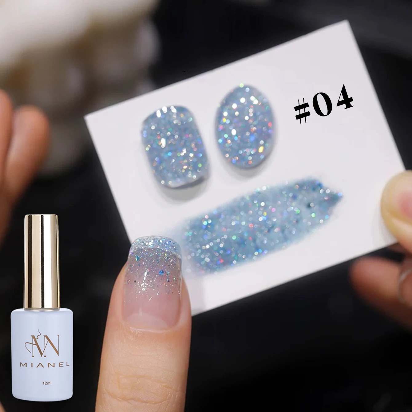 MIANEL 12 ml Sommernägel Wishing Star Burst Glitzer-Gel-Nagellack 2025 Whitening Beliebte feine glitzernde gebrochene Diamantnägel