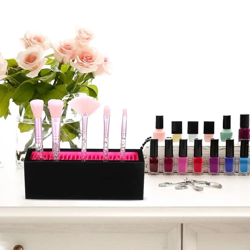 Porte-pinceaux de maquillage créatif, support de séchage de brosse cosmétique Compact et robuste, grande capacité, étagère de séchage de brosse à dents antidérapante