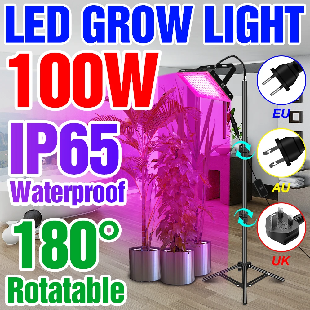 

Led Phyto Grow Lamp Full Spectrum Plant Light With Tripod 220V Hydroponics Growing System Lighting IP65 Seeds Of Indoor Flowers