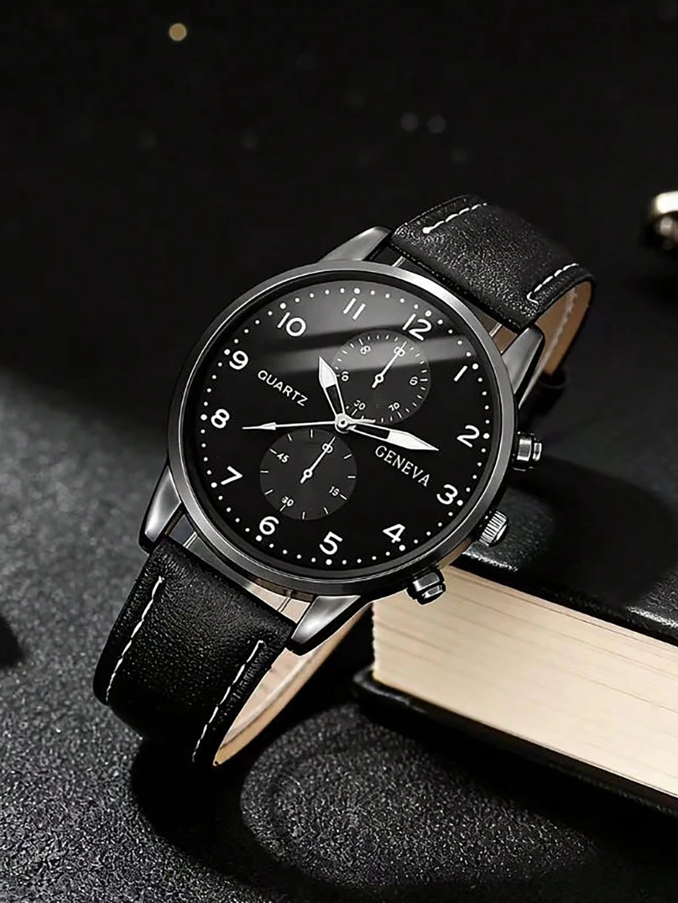 어린이용 블랙 PU 가죽 쿼츠 시계 세트 (액세서리,  - Jewelry Watches For Kids 리뷰 및 가격