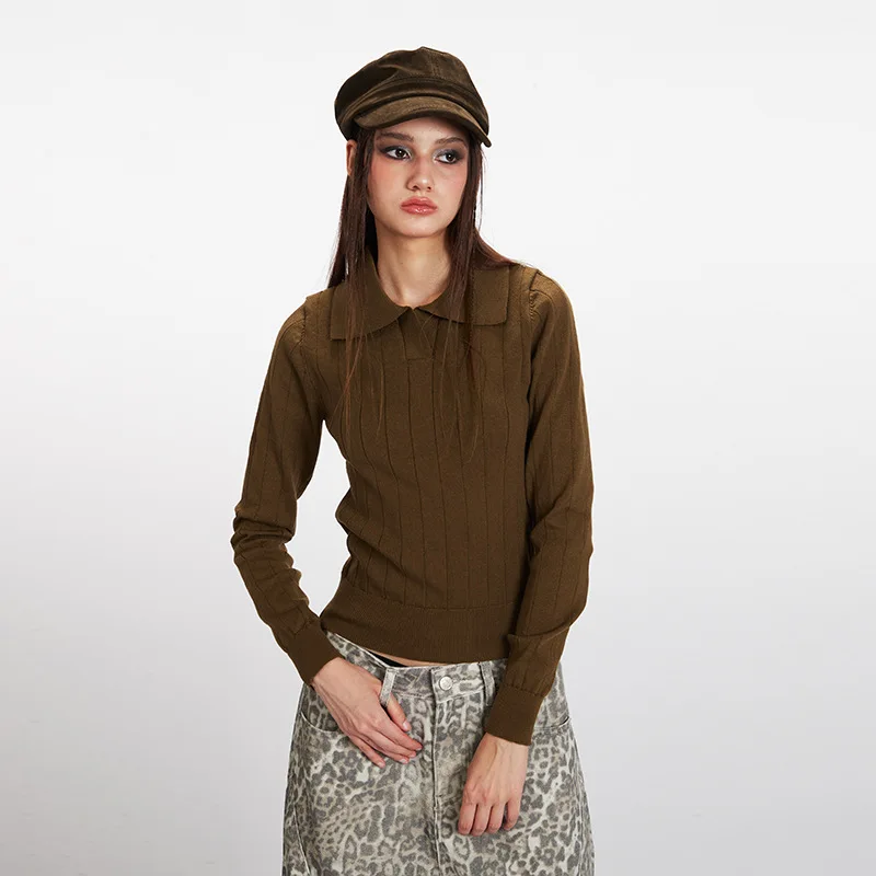 المرأة جديد وصول الشتاء سليم صالح طوق الرقبة محبوك سترة بلون خمر الحد الأدنى تنوعا الدافئة الزيتون/رمادي #3