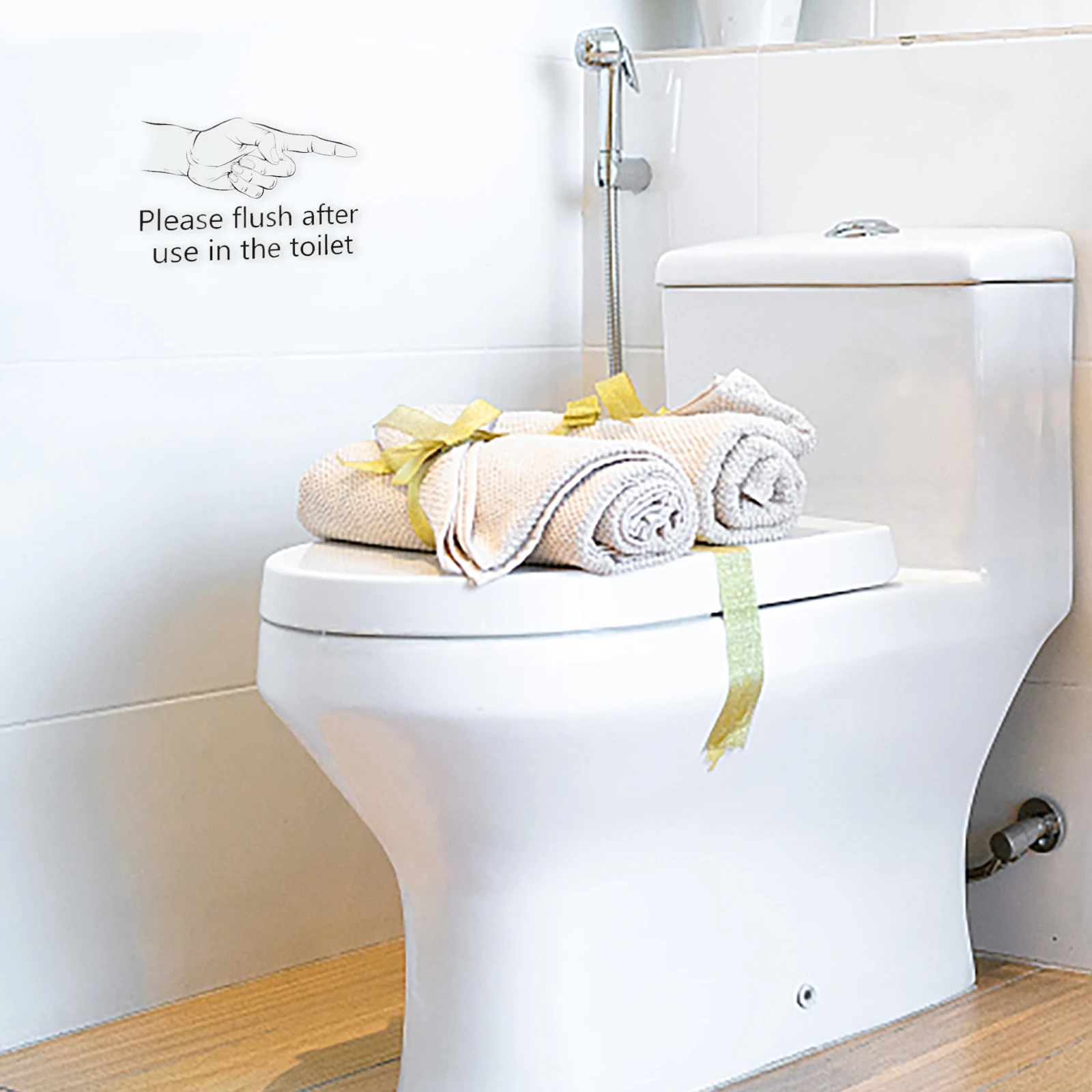 

Warning Sign Toilet Sticker Self-Adhesive Bathroom Wall Decal Removable Decorative Toilet Seat Cover Sticker Safety Reminder