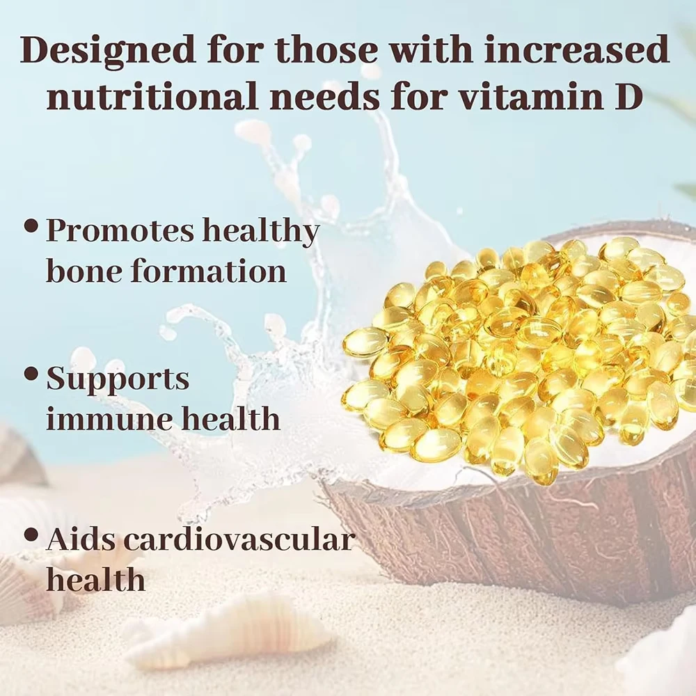 180 Vitamin D3 K2 Softgel-Nahrungsergänzungsmittel 10.000 IE D3+200 MCG K2 Immunsystem-Gesundheit – Detail 2