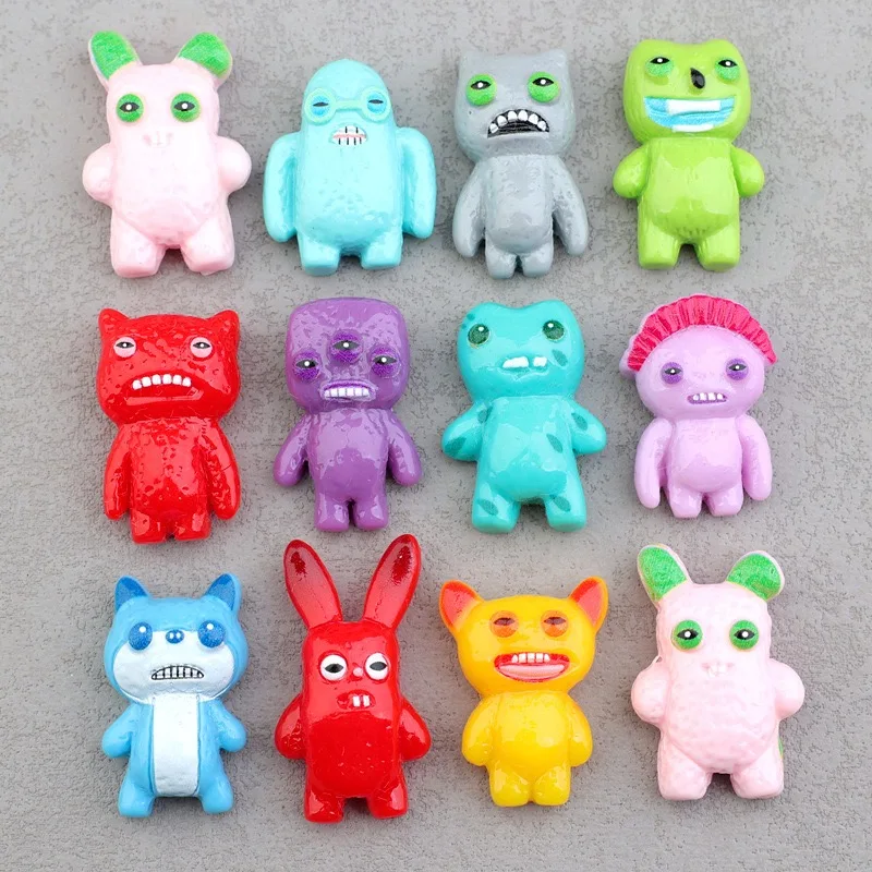 10pcs Kawaii Cartoon Monster Resin Flatback Cabochon DIY Headwear Craft Scrapbooking Accessories