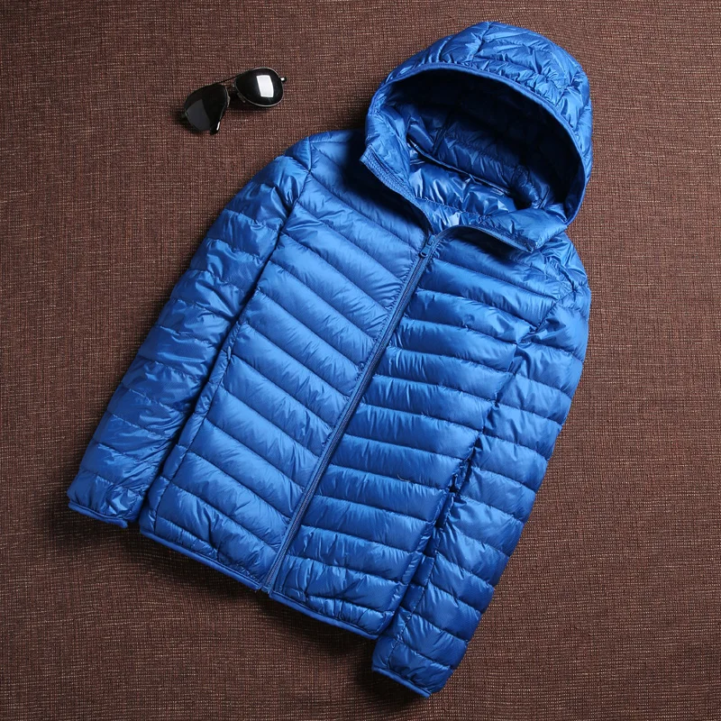 Herbst Winter Männer Puffer Jacken Herren koreanische Mode Kapuze ultraleichte packbare Wasser und wind abweisende atmungsaktive Daunen mantel