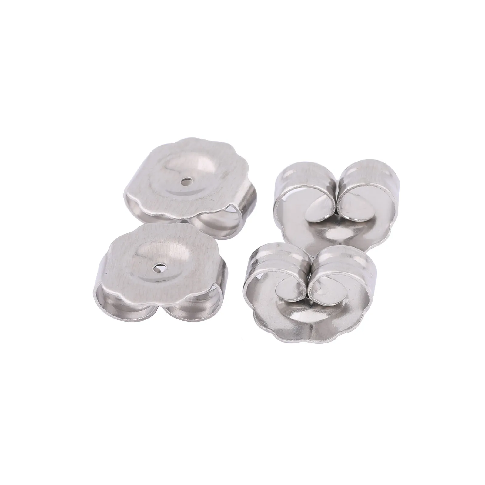 50pcs stainless steel flower earring backs diy ear stoppers for jewelry making supplies 9x10mm