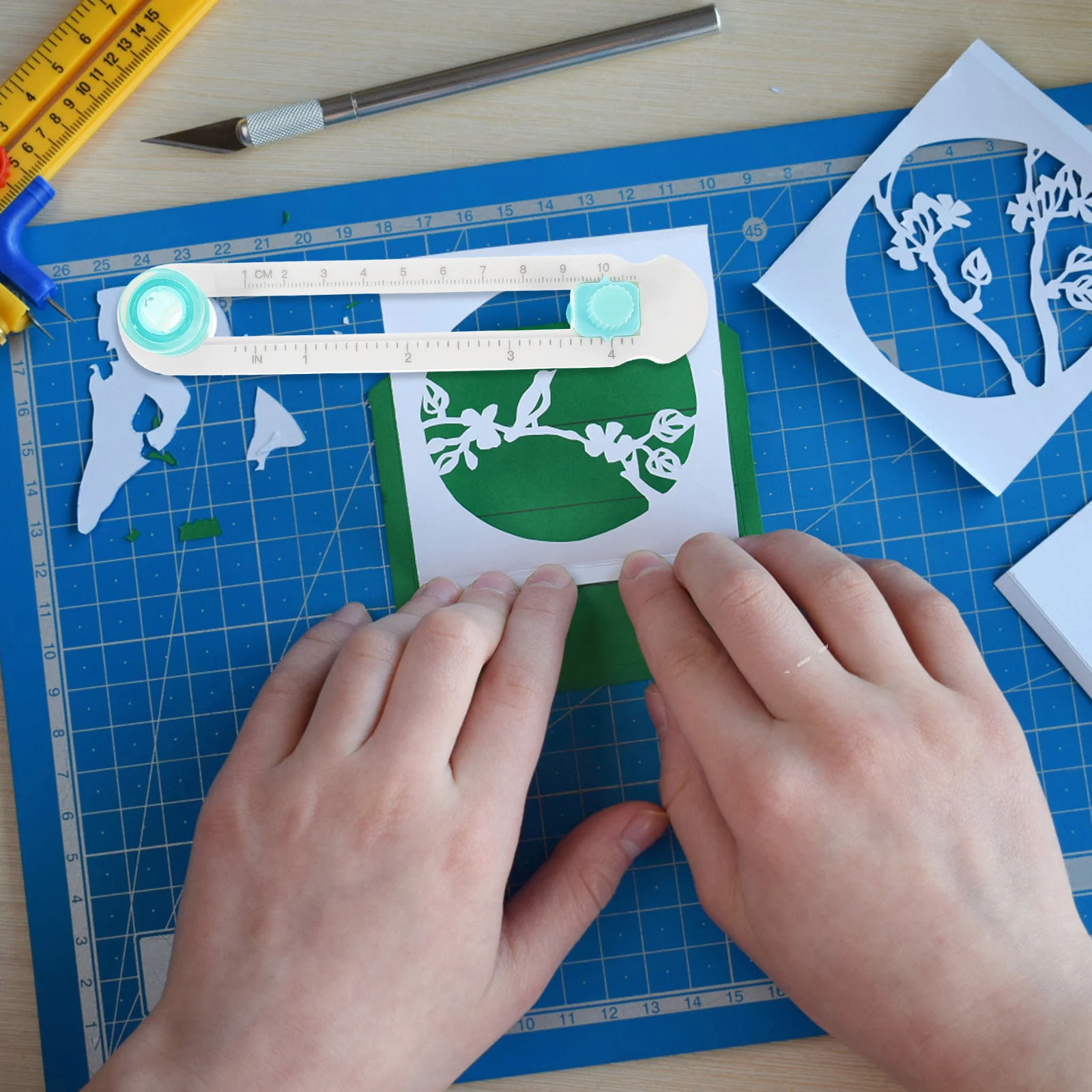 قاطع الورق الدائري الدوار 30 مللي متر أداة قطع دائرة قابلة للتعديل DIY بها بنفسك بطاقات المعايدة سكرابوكينغ المشاريع الحرفية البلاستيكية #5