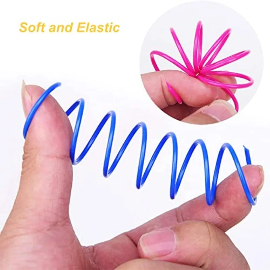 4pcs Kitten Cat Toys Wide Durable Heavy Gauge Cat Spring Toy Colorful Springs Cat Pet Toy Coil Spiral Springs Pet Intera image 4