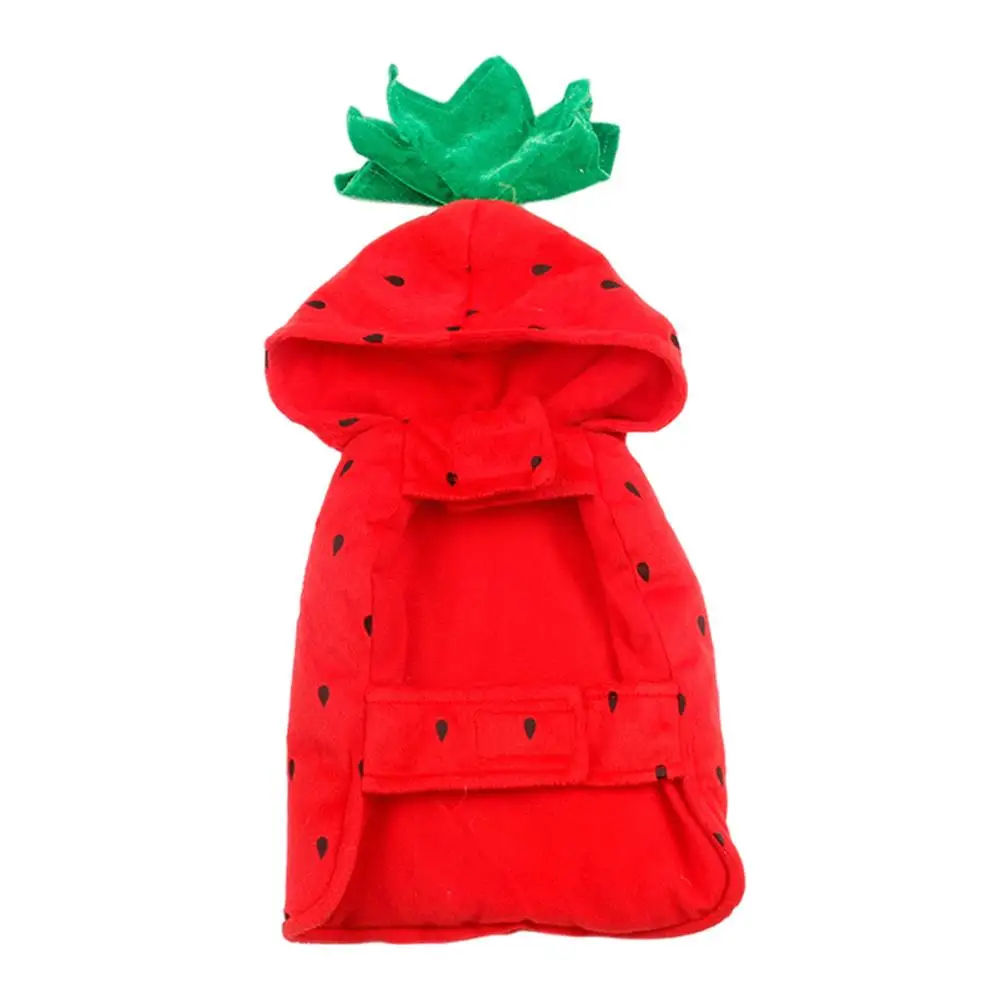 

Strawberry Fleece Costume for Pets Small Dog Cat Halloween Party Supplies Cute Outfit Chihuahua Poodle Holiday