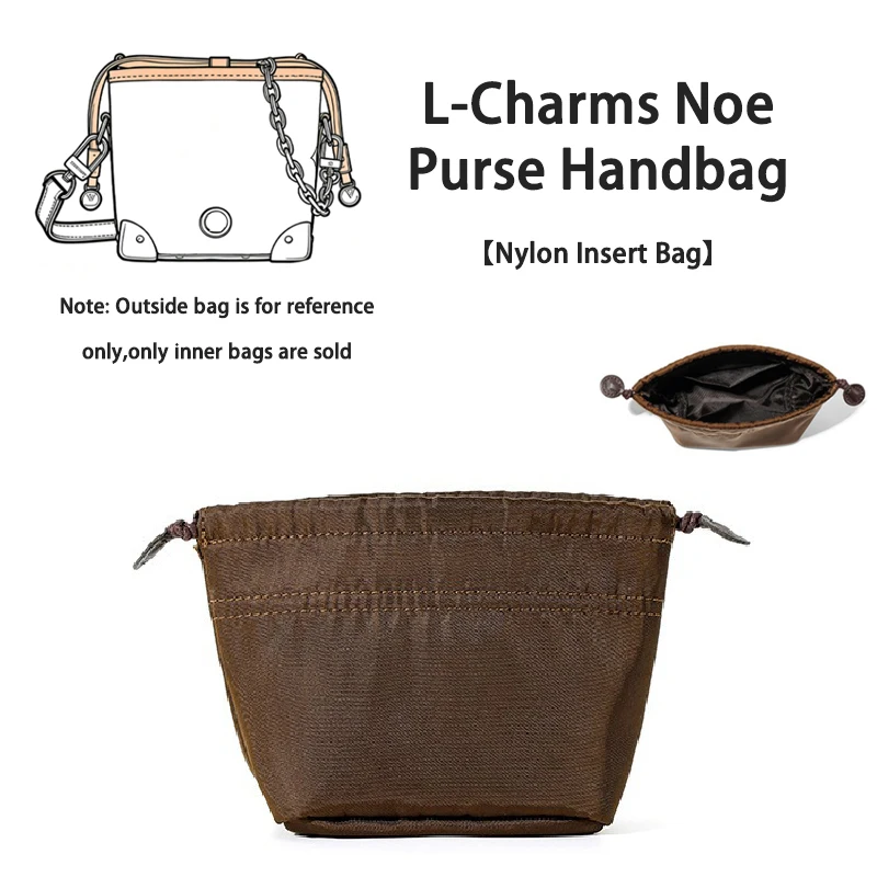 

EverToner Nylon Purse Insert Organizer Fit for L-Charms Noe Purse Handbag Cosmetics Inner Liner Bag Travel Storage Inside Bag
