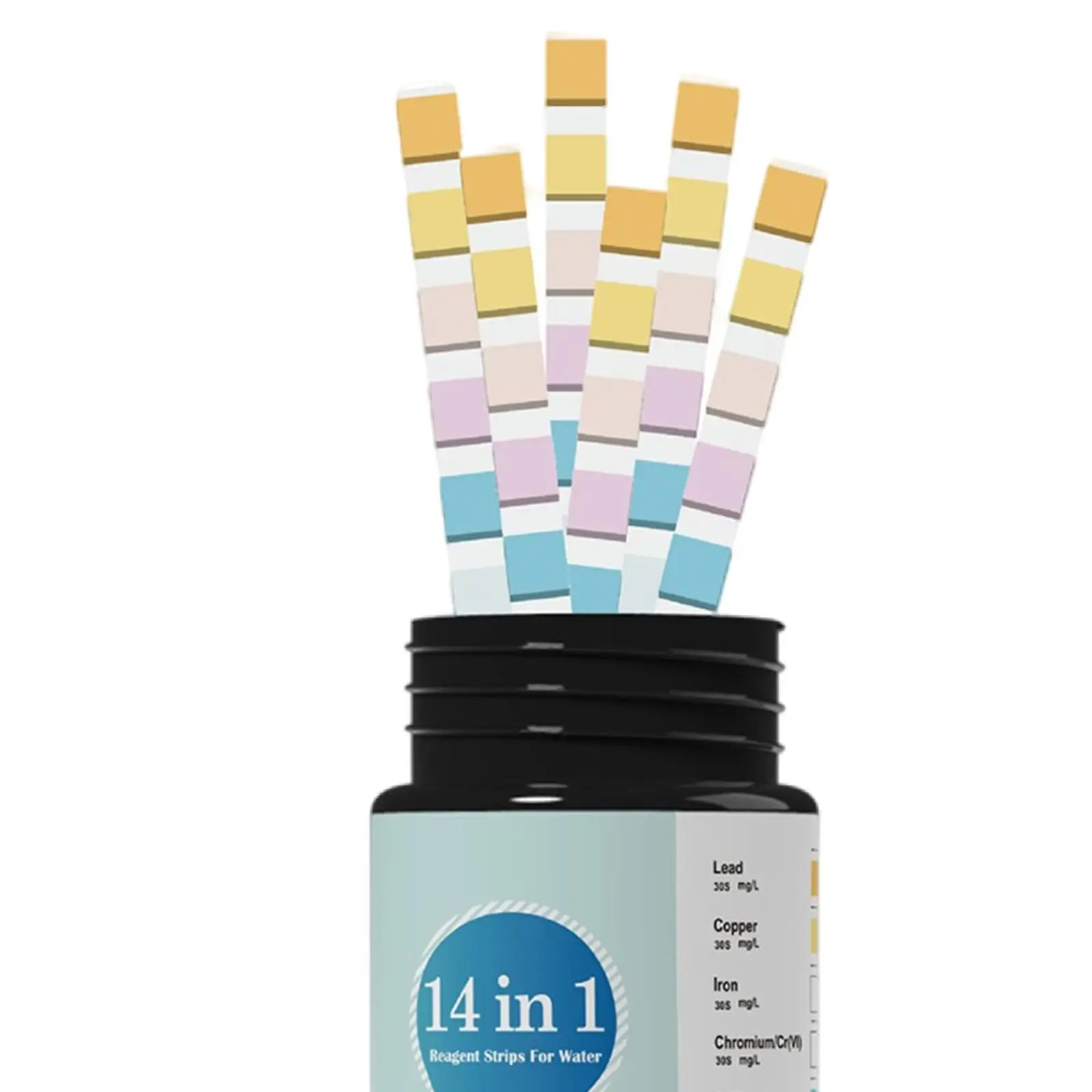 Aquarium Water Test Strips for SPA Pond Industrial Water 14 Parameter Kit with Hardness Ph Iron Mercury Nitrate