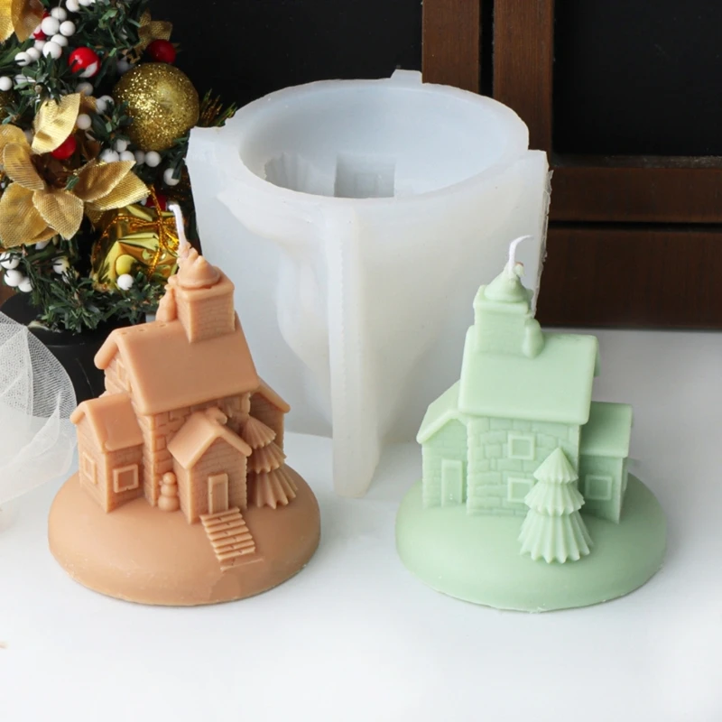3D Silicone Mould Nordic House Shaped Scented Mold Epoxy Resin Molds for Ornament Crafting Moulds