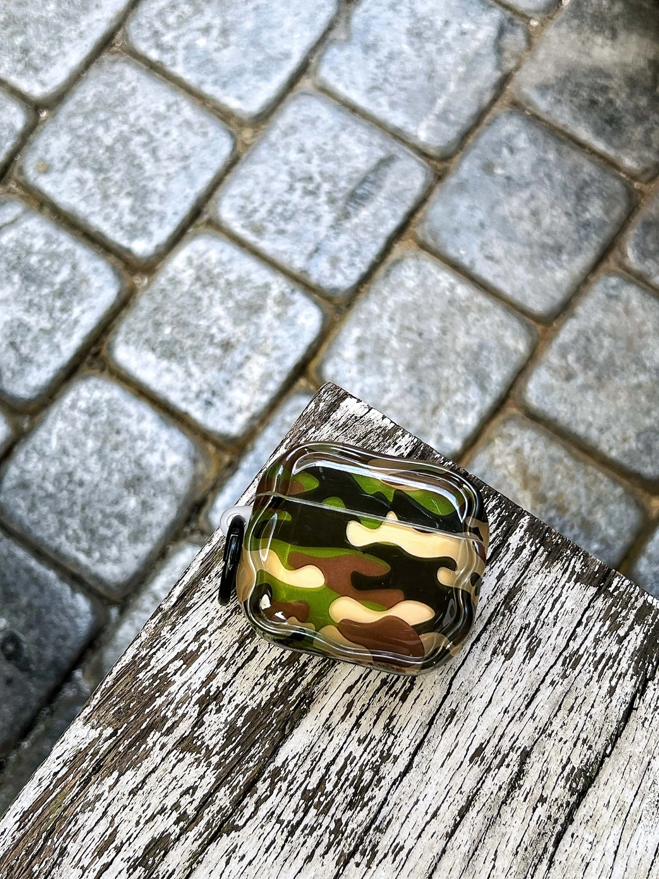Personalized Green Camouflage IMD Earphone Case with Ring For Airpods Series, 1, 2, 3, 4,Pro, Pro2, Pro3, Anti-fall