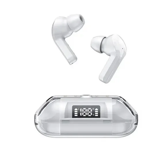 F20 Wireless Mini In-Ear Earbuds Noise Canceg Translucent Stereo Microphone With Charging Case And LED Digital Display