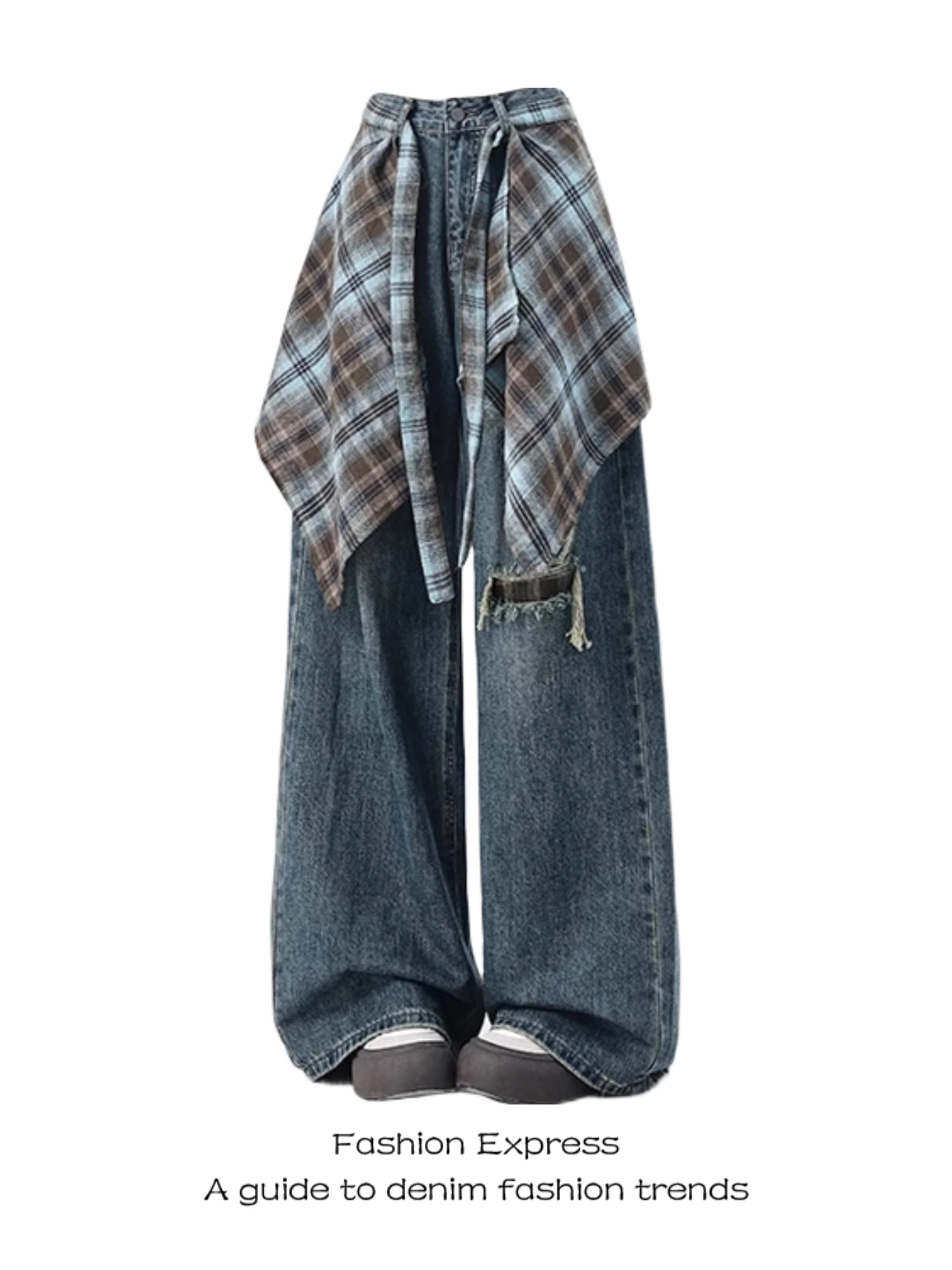 

Women's High Waist Wide Leg Jeans Autumn 2025 New Design Sensation Sweet Loose Slim Straight Pants with Butt Curtain