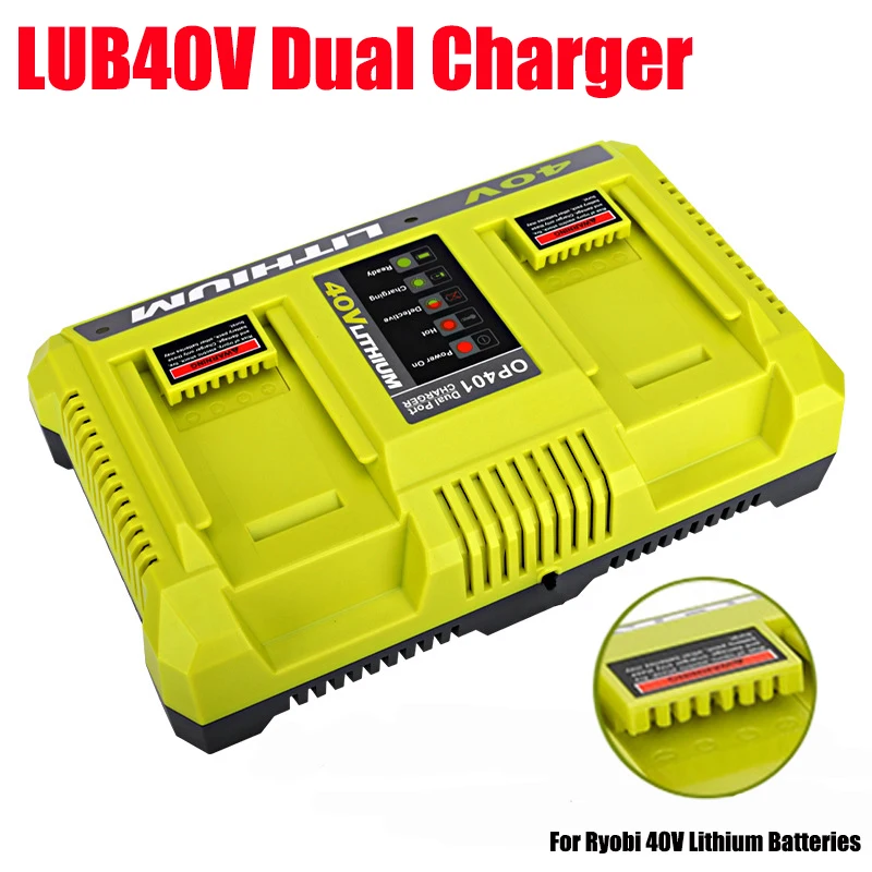 

240W Portable Lithium Rapid Battery Charger Dual-Port Replacement Charging Station Compatible with For RYOBI 40V Li-ion Battery