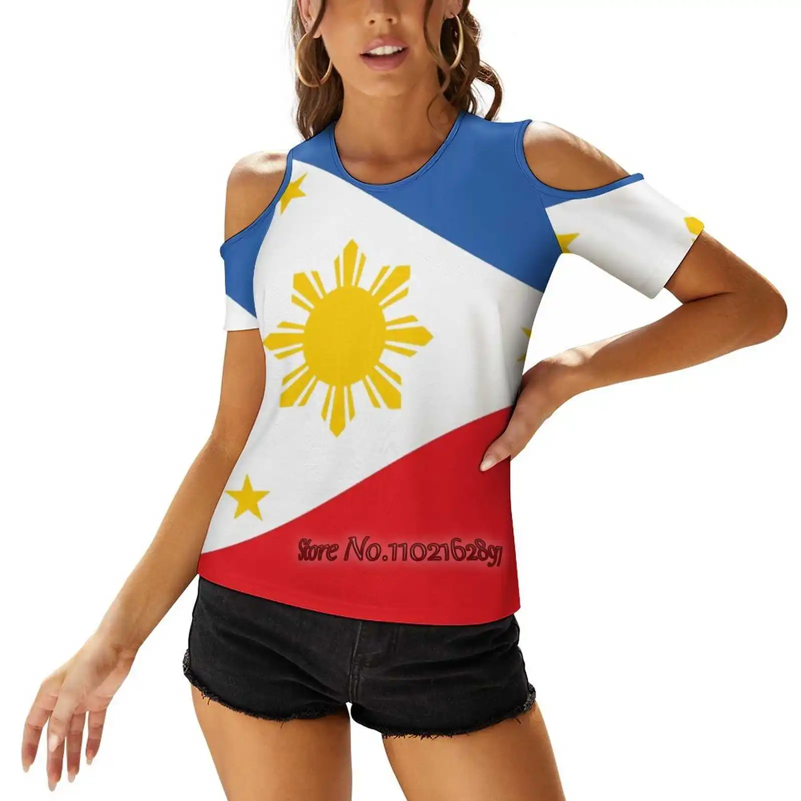 Philippines Flag Women Print T-Shirt Summer Casual Tops Streetwear T Shirt Korean Tops Philippines Filipino Filipino Pambansang