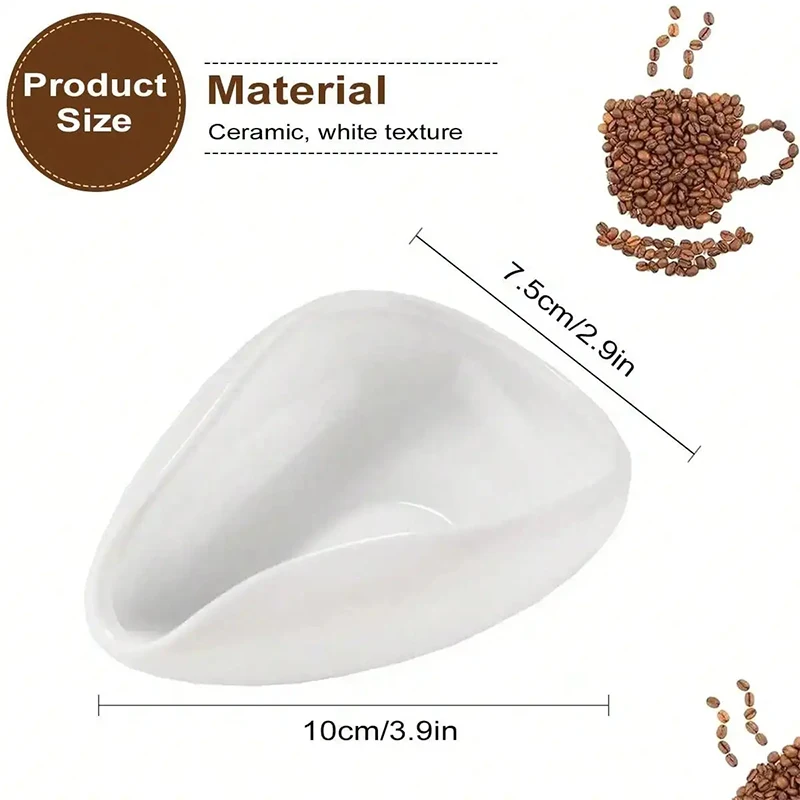 Leeseph Coffee Beans Dosing Cup, Pure White Ceramic Tea&Coffee Beans Vessel, Ceramic Dosing Vessel fit Coffee or Tea, Best Gift